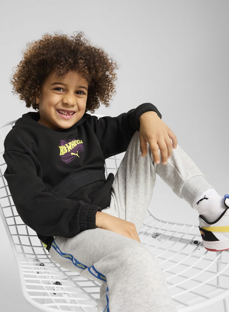 PUMA x HOT WHEELS Relaxed Graphic Kids Boys Black Hoodie - Image 1